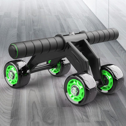 Four-wheeled abdominal roller for home exercise and abdominal muscle fitness training