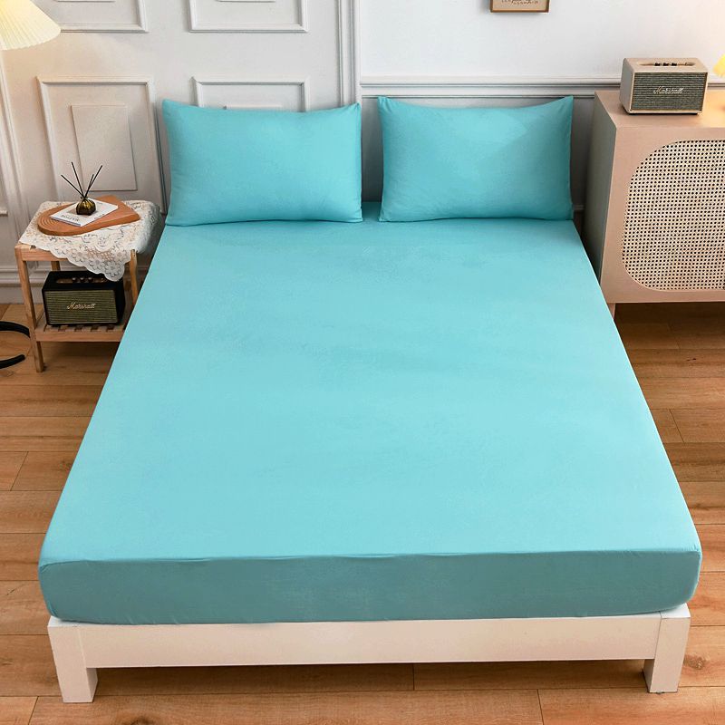 Students cotton bed sheets with fitted sheet and pillowcase, shown in soft, durable fabric.