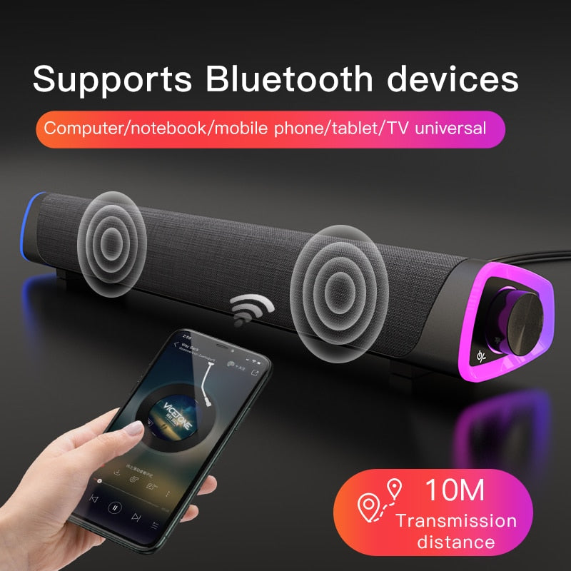 Portable multimedia computer mini speaker in compact black design
