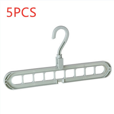 9-hole clothes hanger organizer, space-saving hanger rack in white plastic
