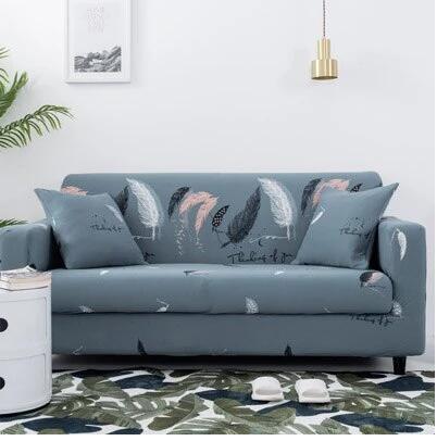 Printed sofa cushion sofa cover in a decorative pattern, front view