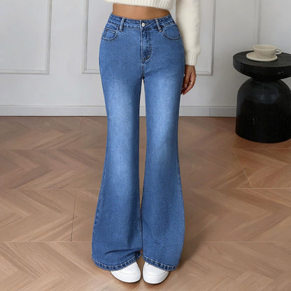 Casual high-street slim straight bootcut pants in a clean, versatile design