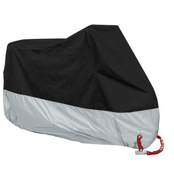 Waterproof motorcycle cover by My Store, gray protective cover shown outdoors