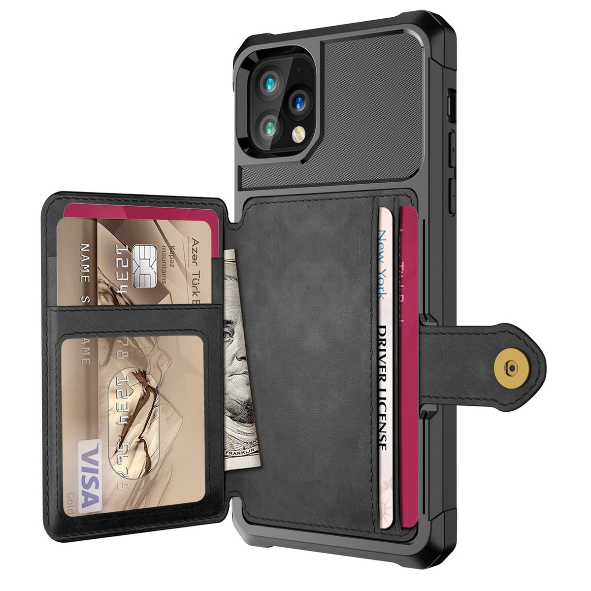 Card wallet holder phone case in a slim protective design with built-in card storage