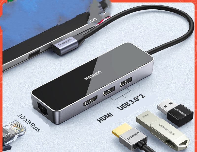 Multi-function gigabit network card 3.0 branch extender adapter converter, compact USB accessory with multiple ports