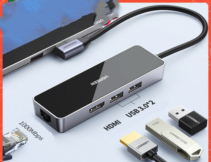 Multi-function gigabit network card 3.0 branch extender adapter converter, compact USB accessory with multiple ports