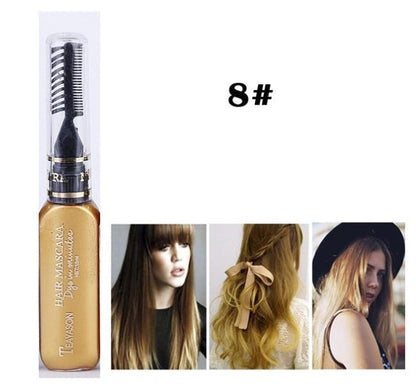 Temporary hair dye mascara wand with vibrant color applicator by My Store