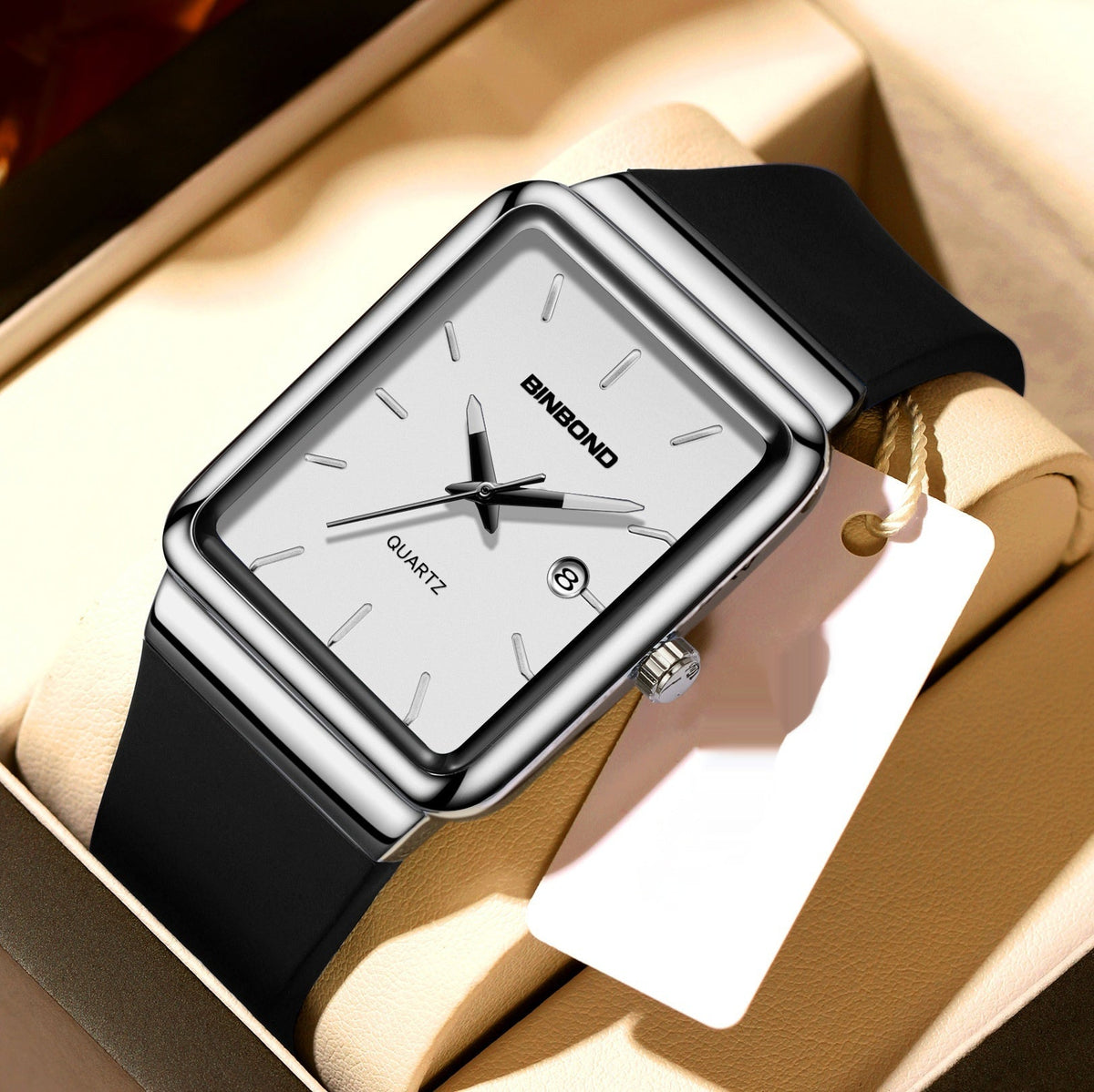 Sleek stylish waterproof men's watch with a modern design