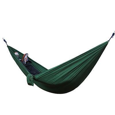 Portable nylon parachute double backpacking hammock for outdoor camping