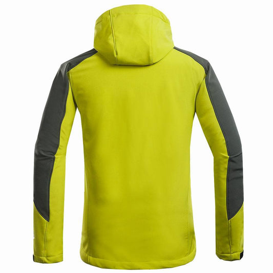 Men's outdoor mountaineering soft shell jacket for leisure sports in black and gray my store design
