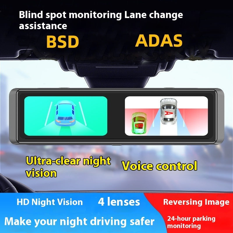 360 degree blind zone warning HD car DVR dashboard camera with wide-angle vehicle view
