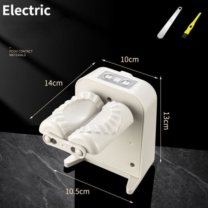 Electric automatic dumpling maker machine for kitchen and household use, compact countertop design