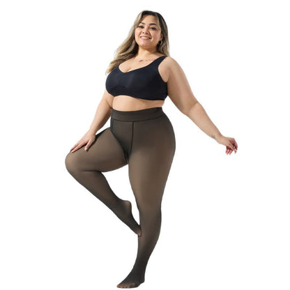 Black sheer wash soft one-piece pants for women with extra-thick fabric