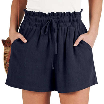 Solid-color loose-fitting casual fashion shorts for womenablytyped