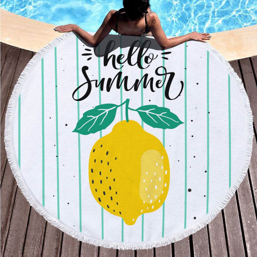 Digital printing round beach towel by My Store, featuring a colorful circular design