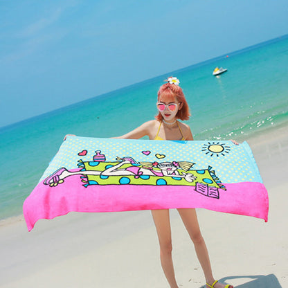 Swimming absorbent towel by My Store folded and ready for use