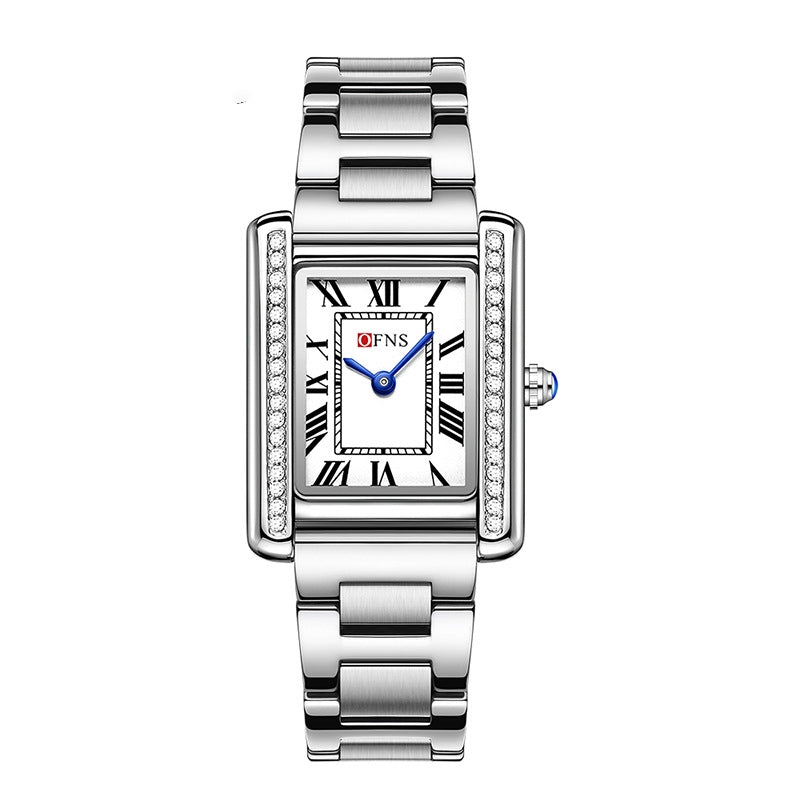 Retro diamond-inlaid women's quartz watch with an elegant high-end design and couple-style appeal