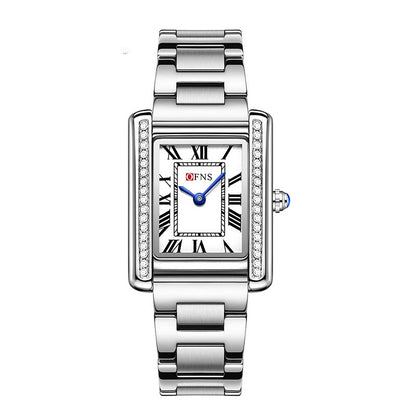 Retro diamond-inlaid women's quartz watch with an elegant high-end design and couple-style appeal