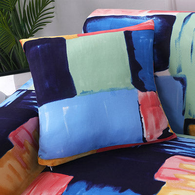 Printed sofa cushion cover in a decorative fabric design