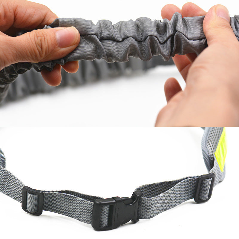 Adjustable hands-free dog leash with secure waist belt and durable lead for comfortable walking.