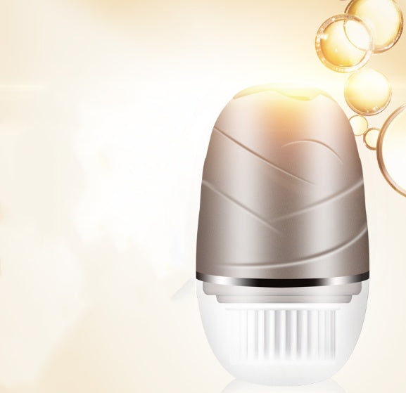 Rotary electric face washer cleaning brush with round rotating bristles