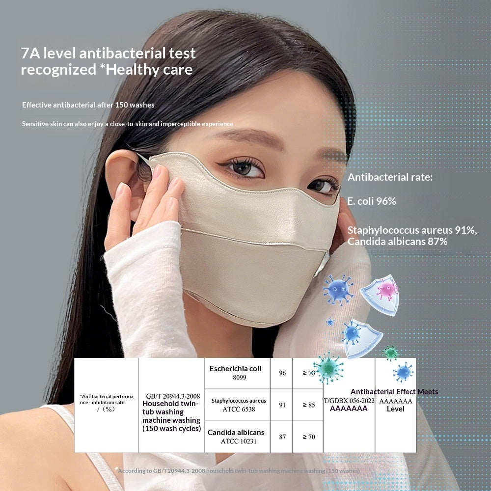 Silk sun-protective UV-blocking breathable face mask in a lightweight design