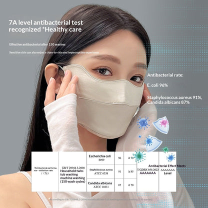 Silk sun-protective UV-blocking breathable face mask in a lightweight design
