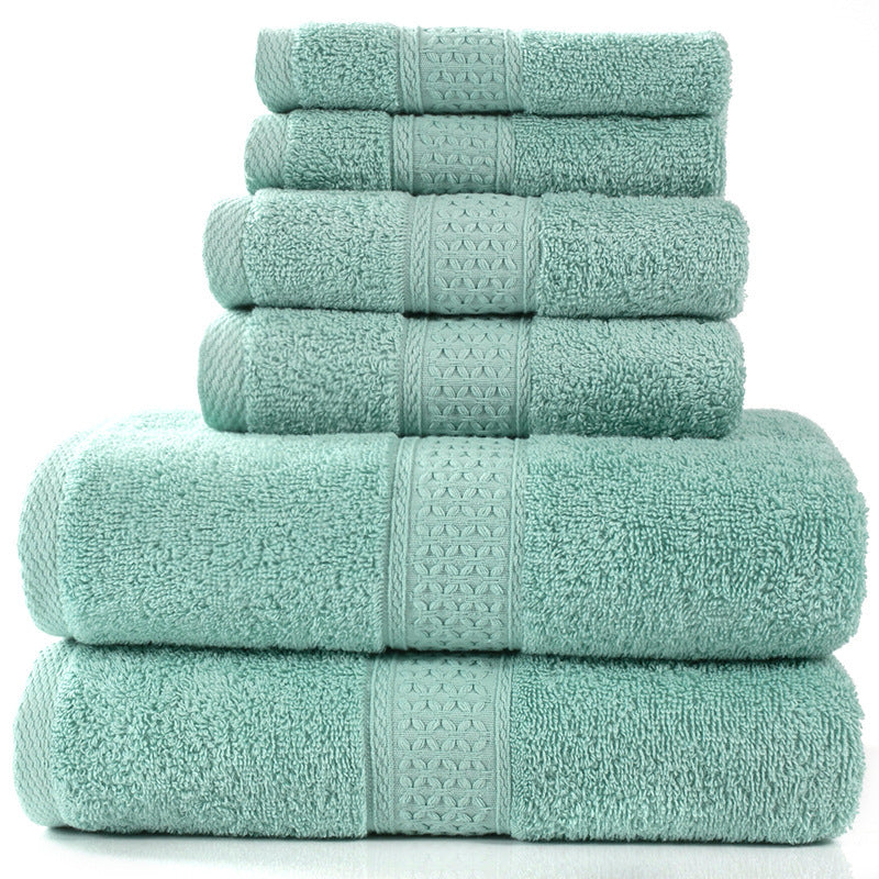 Set of 3 or 6 absorbent cotton towels in assorted colors and sizes