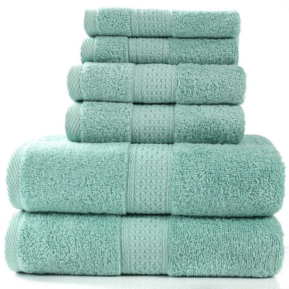 Set of 3 or 6 absorbent cotton towels in assorted colors and sizes