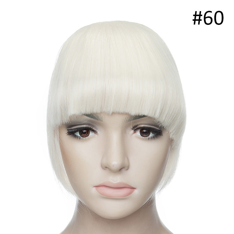 3D clip-in bangs hair extensions shown from the front with natural-looking volume and texture