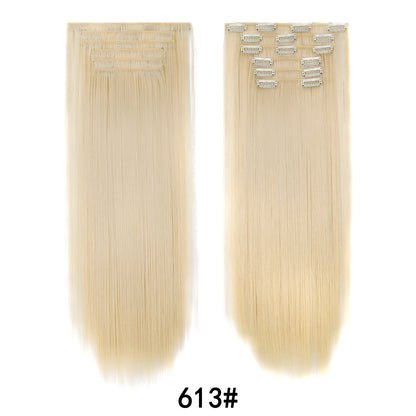 6-piece clip-in hair extension set by My Store, shown with multiple weft pieces and attachment clips
