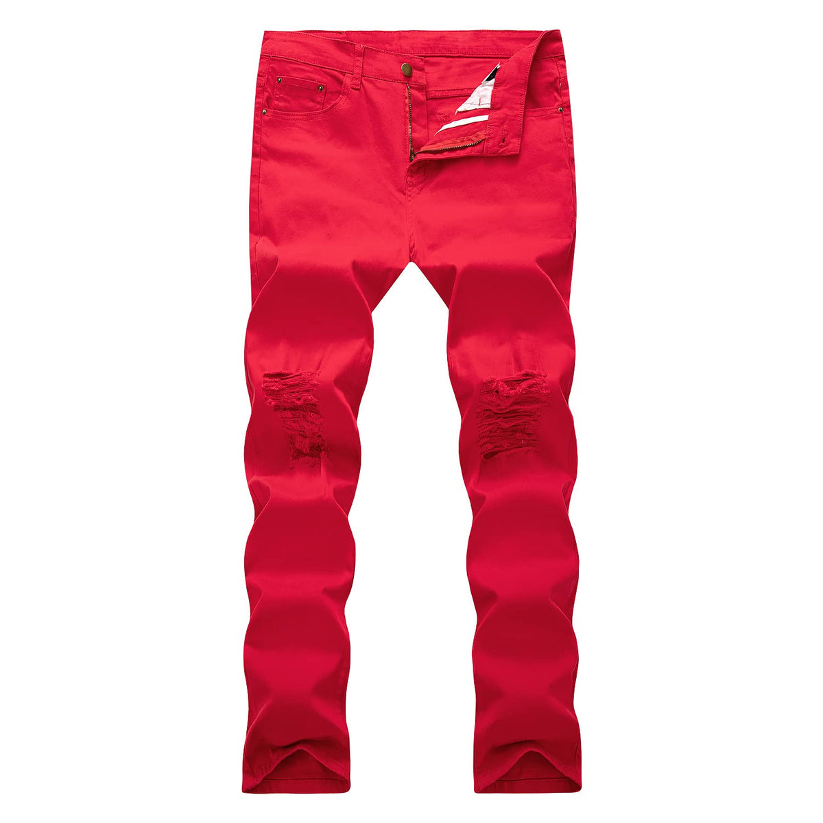 WULFUL Slimline Ripped Stretch Jeans for Men