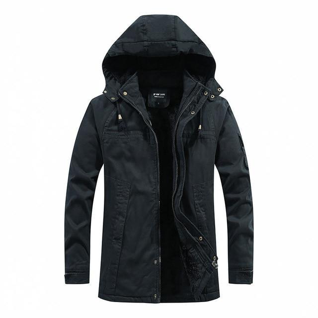 Hooded warm coat by My Store, shown in a classic design with a cozy hood and insulated outer layer