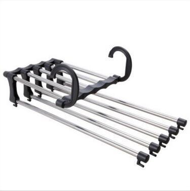Magic non-slip S-type home pants rack in durable metal design