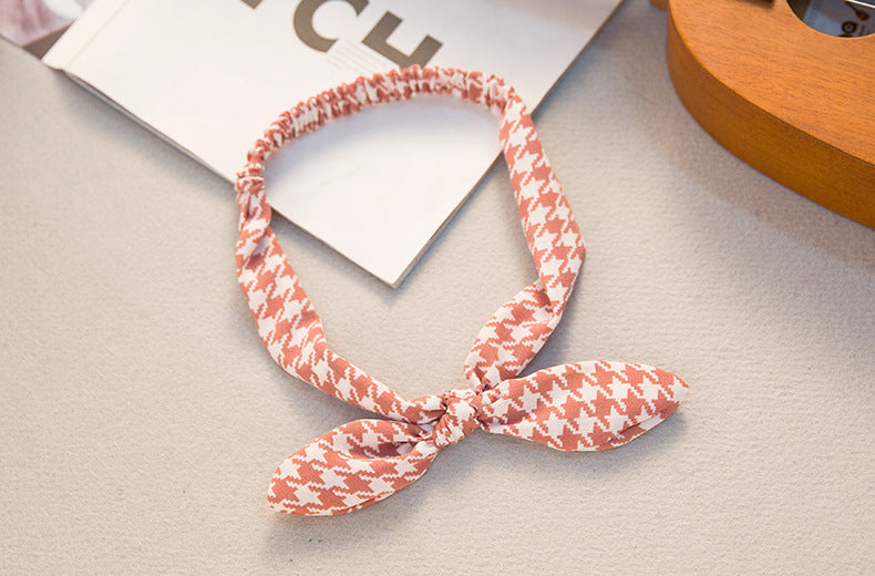 Big bow tie bunny ears headband with oversized bow and soft rabbit ears