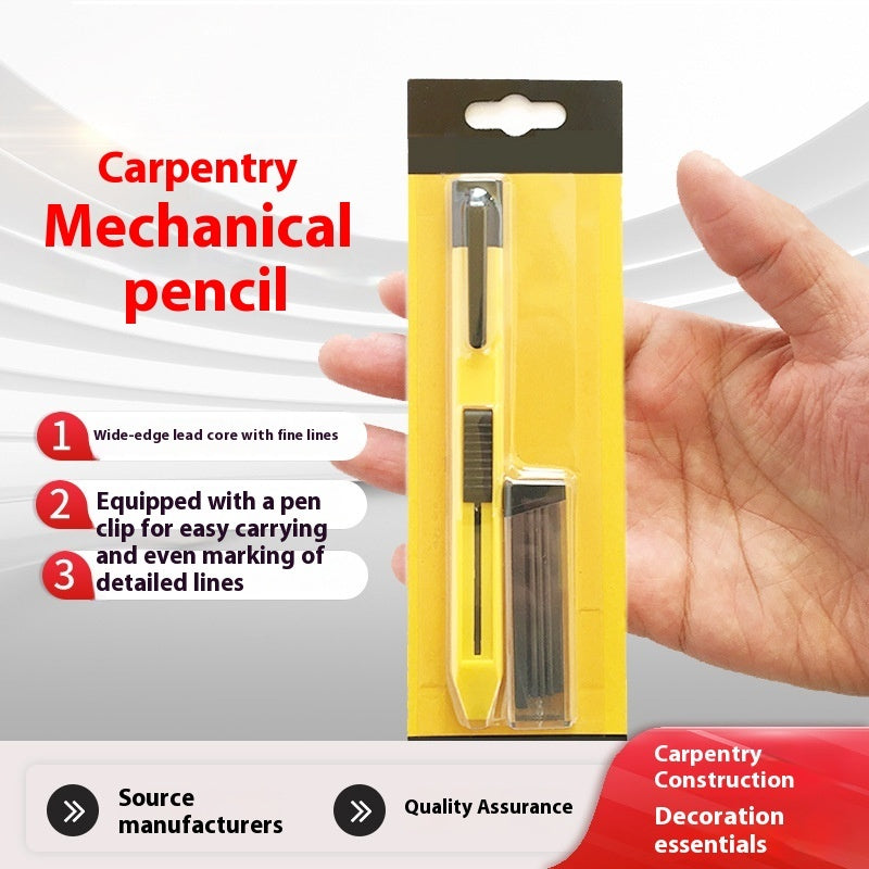 Plastic woodworking propelling pencil with thick lead for marking lines on wood