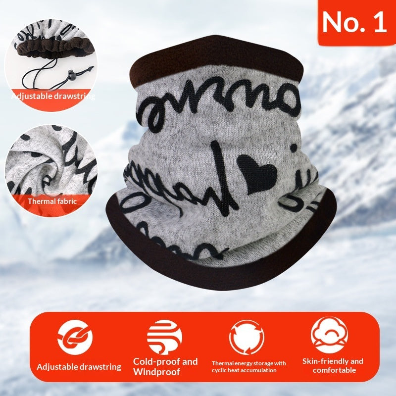 Outdoor multi-functional thermal neck gaiter in black fabric for cold-weather activities