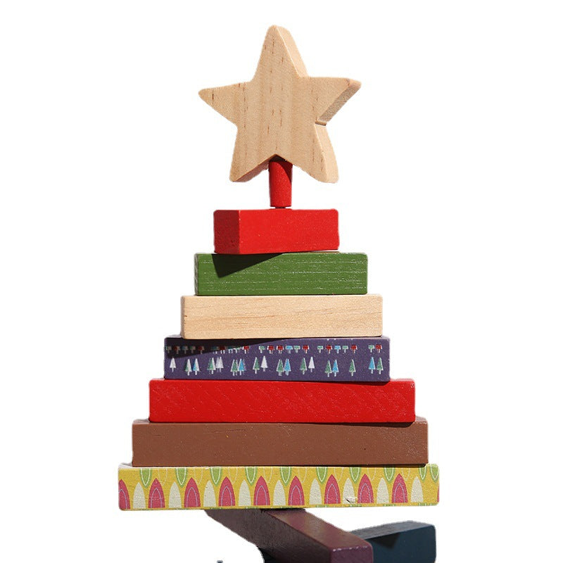 Christmas building blocks desktop decoration, festive holiday design