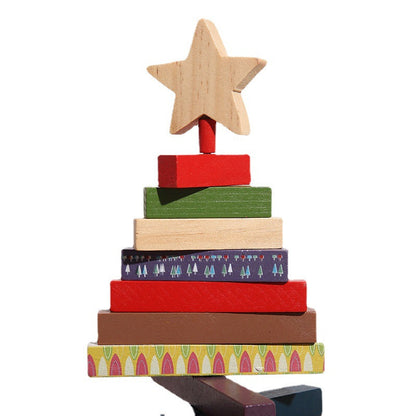 Christmas building blocks desktop decoration, festive holiday design