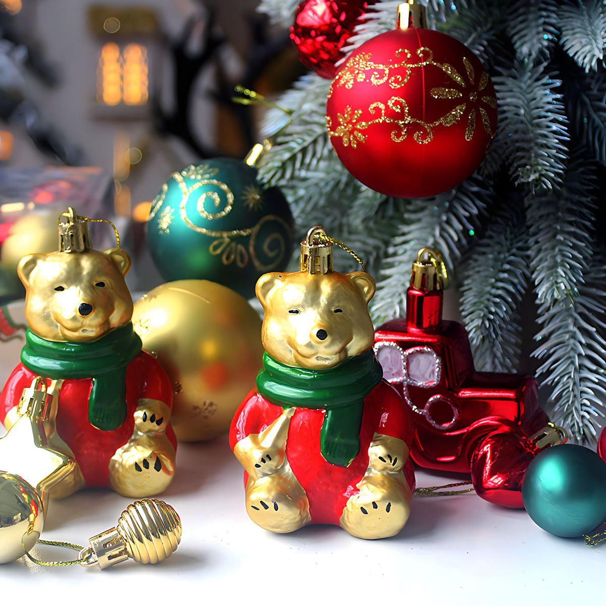 Christmas tree ornaments and decorations by My Store displayed together