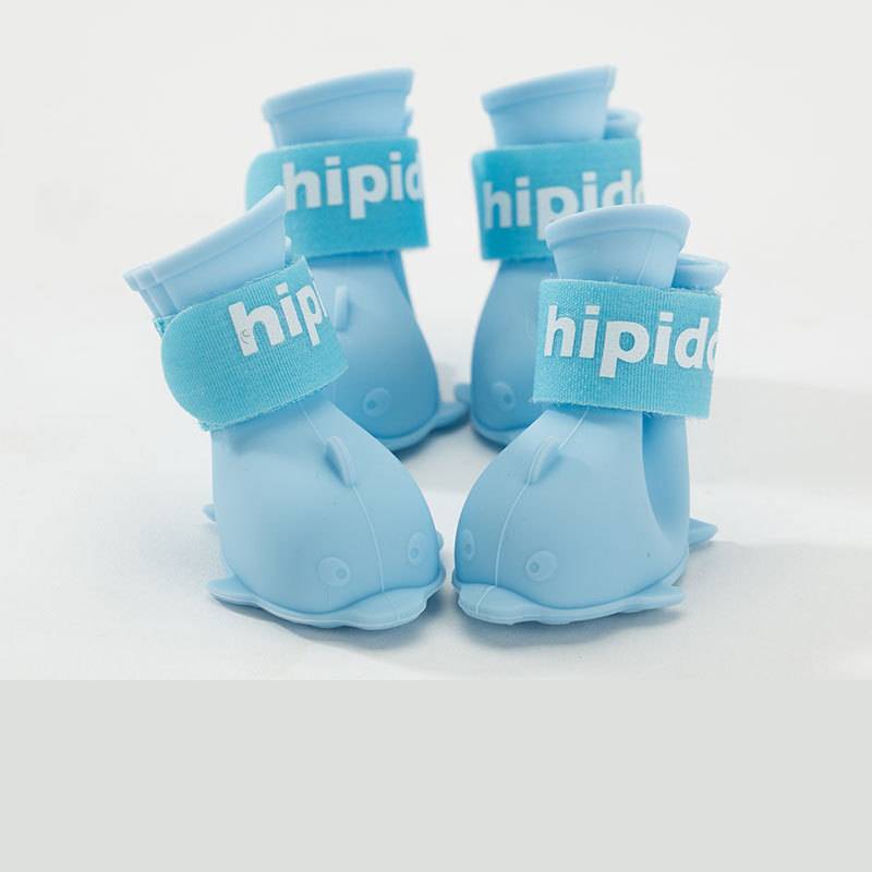 Cartoon pet waterproof rain boots in a playful design for dogs