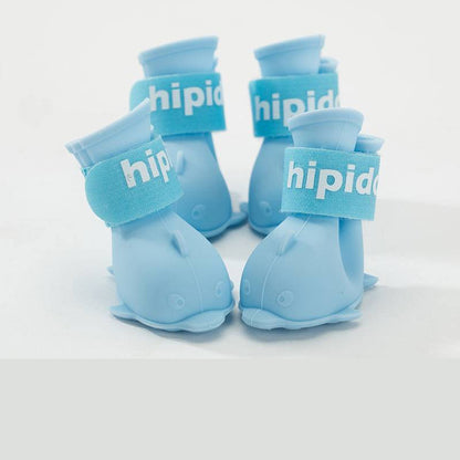 Cartoon pet waterproof rain boots in a playful design for dogs