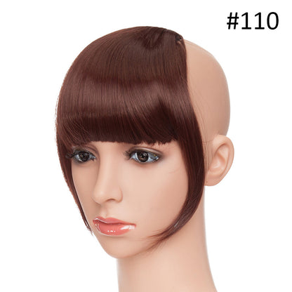 3D clip-in bangs hair extensions shown from the front with textured strands and natural-looking volume