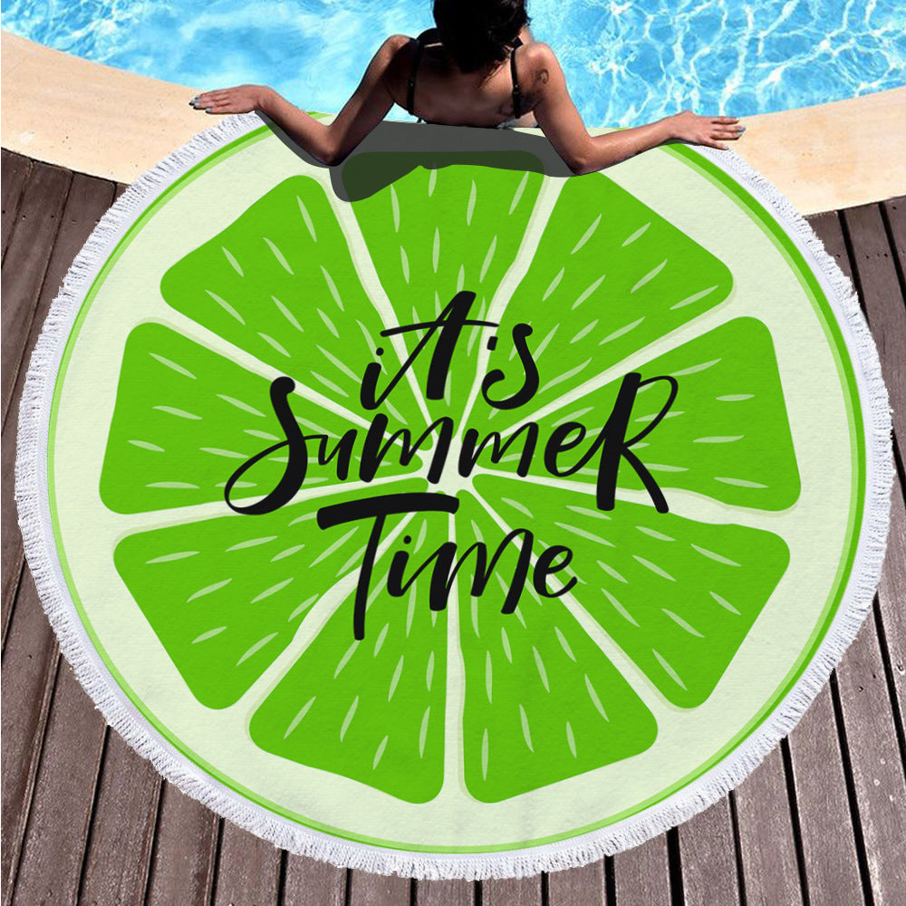 Digital printing round beach towel by My Store, featuring a vibrant circular design