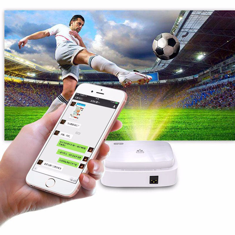 Wireless portable projector with compact design and built-in wireless connectivity