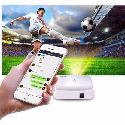 Wireless portable projector with compact design and built-in wireless connectivity