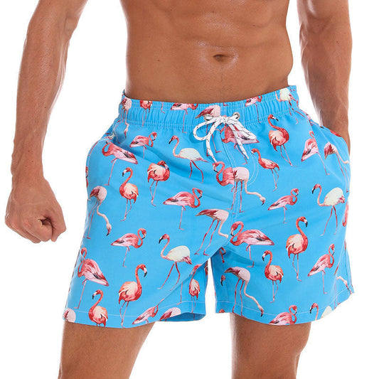Men's fashionable sports beach shorts with 3D digital print in European and American style