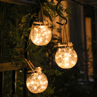 Crack ball glass jar light with textured globe design by My Store