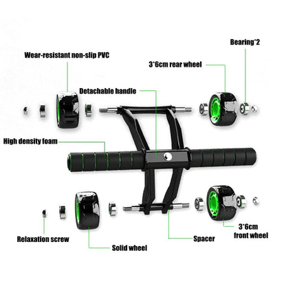 Four-wheeled abdominal roller for home exercise and abdominal muscle fitness training