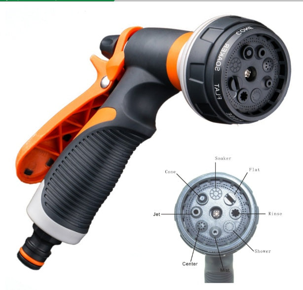 Gardening spray gun for watering flowers, handheld design with adjustable nozzle